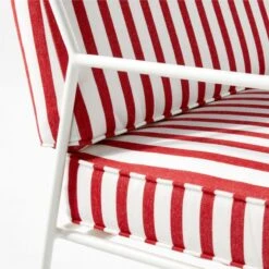 Pavilion Ivory Metal Outdoor Sofa With Striped Cushions Model 6490 15 Pavilion Ivory Metal Outdoor Sofa With Striped Cushions Model 6490 -Furniture Sales Store PvlnIvSofaWStdChM6490AVSSS22