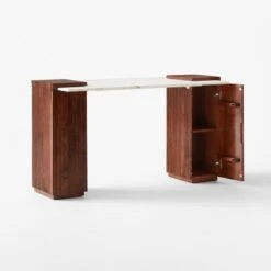 Reach White Marble-Top Desk -Furniture Sales Store ReachMarbleNAshDesk3QAVSSS23