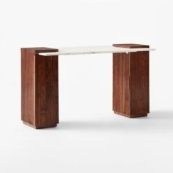 Reach White Marble-Top Desk -Furniture Sales Store ReachMarbleNAshDesk3QSSS23