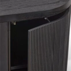 Reid Oval Black Wood Storage Desk -Furniture Sales Store ReidEbonizedDeskAVSSS23