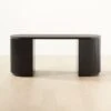 Reid Oval Black Wood Storage Desk