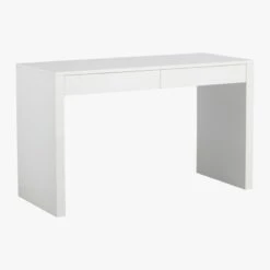 Runway 2-Drawer White Lacquered Wood Desk -Furniture Sales Store RunwayDesk3QF15