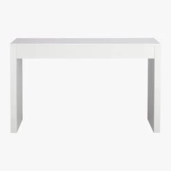 Runway 2-Drawer White Lacquered Wood Desk -Furniture Sales Store RunwayDeskBackF15