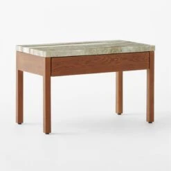 Ryne Oak Wood Nightstand With Marble Top 9 Ryne Oak Wood Nightstand With Marble Top -Furniture Sales Store RyneMarbleNightstand3QSSS23