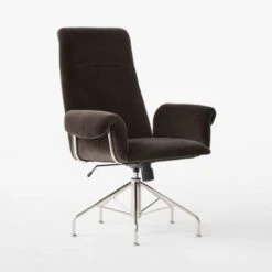 Saviti Black Velvet Office Chair -Furniture Sales Store SavitiBlkVlvtOfficeChair3QSSF23