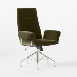 Saviti Olive Velvet Office Chair -Furniture Sales Store SavitiOliveVlvtOffcChair3QSSF22