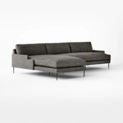 Scalino 2-Piece L-Shaped Grey Sectional Sofa With Left Arm Chaise -Furniture Sales Store ScalinoGryLAChsRALvSct3QSSF22