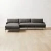 Scalino 2-Piece L-Shaped Grey Sectional Sofa With Left Arm Chaise