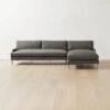 Scalino 2-Piece L-Shaped Grey Sectional Sofa With Right Chaise