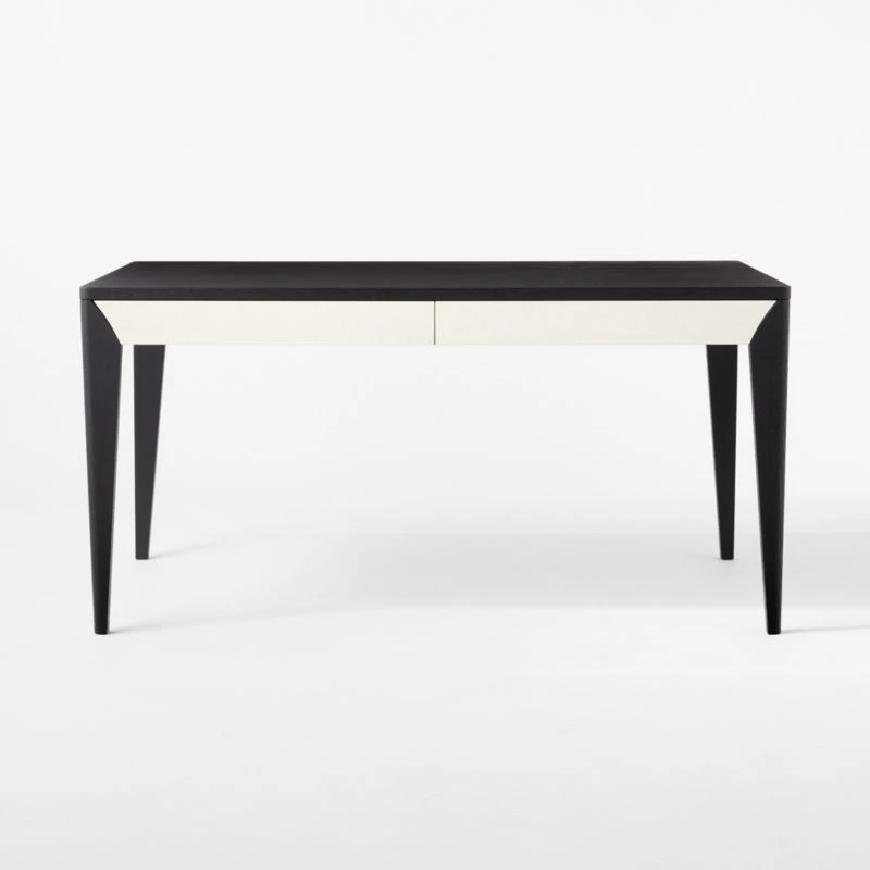 Scuro 2-Drawer Black Oak Wood Desk 3 Scuro 2-Drawer Black Oak Wood Desk - Image 3