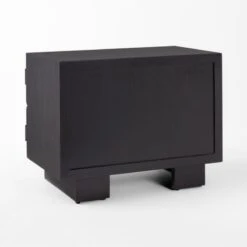 Seacliff 2-Drawer Black Oak Wood Nightstand -Furniture Sales Store SeacliffNightstand3QBSSS22