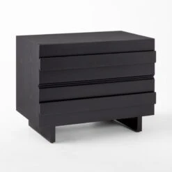 Seacliff 2-Drawer Black Oak Wood Nightstand -Furniture Sales Store SeacliffNightstand3QSSS22