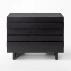 Seacliff 2-Drawer Black Oak Wood Nightstand -Furniture Sales Store SeacliffNightstandSOSSS22