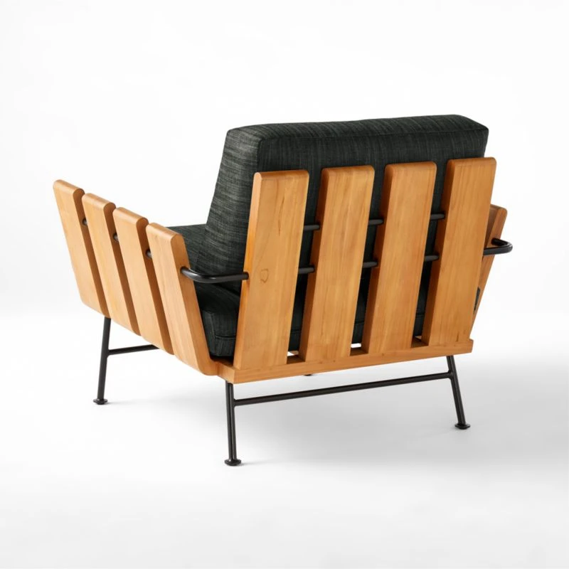 Seahaven Teak Outdoor Lounge Chair With Coal Perennials® Cushions 6 Seahaven Teak Outdoor Lounge Chair With Coal Perennials® Cushions - Image 6