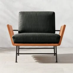 Seahaven Teak Outdoor Lounge Chair With Coal Perennials® Cushions