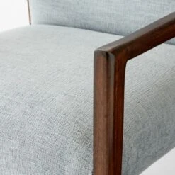 Segur Light Blue Upholstered Dining Armchair -Furniture Sales Store SegurBclArmchairWalnutAVSSS23