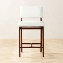 Selby White Upholstered Counter Stool