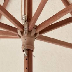 Teak Sunbrella Shadow Rectangular Outdoor Umbrella With Base -Furniture Sales Store ShadowRectUmbrellaTeakAV2SSS21