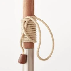 Teak Sunbrella Shadow Rectangular Outdoor Umbrella With Base -Furniture Sales Store ShadowRectUmbrellaTeakAVSSS21