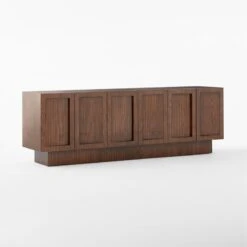 Shutter High-Gloss Walnut Wood Media Console -Furniture Sales Store ShutterMediaCredenza3QSSS23
