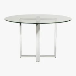 Silverado Chrome 47" Round Dining Table -Furniture Sales Store SilveradoTableRoundS7