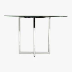 Silverado Chrome 47" Round Dining Table -Furniture Sales Store SilveradoTableRoundSdS7