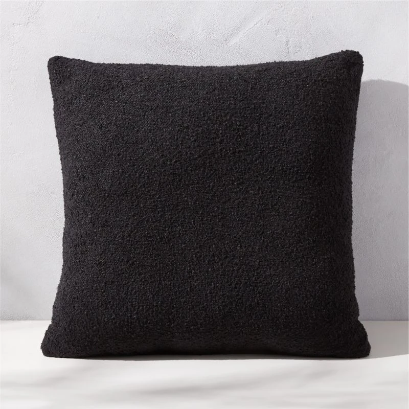 Silves Black Boucle Outdoor Throw Pillow 20'' 1 Silves Black Boucle Outdoor Throw Pillow 20''
