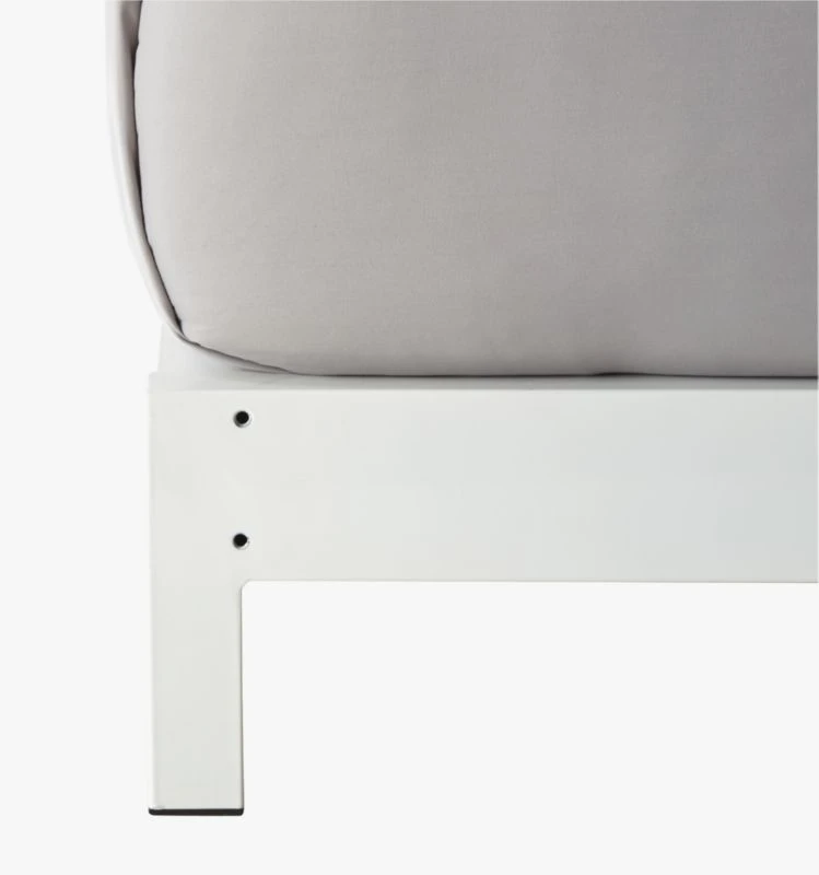 Simple White Metal California King Platform Bed 6 Simple White Metal California King Platform Bed - Image 6