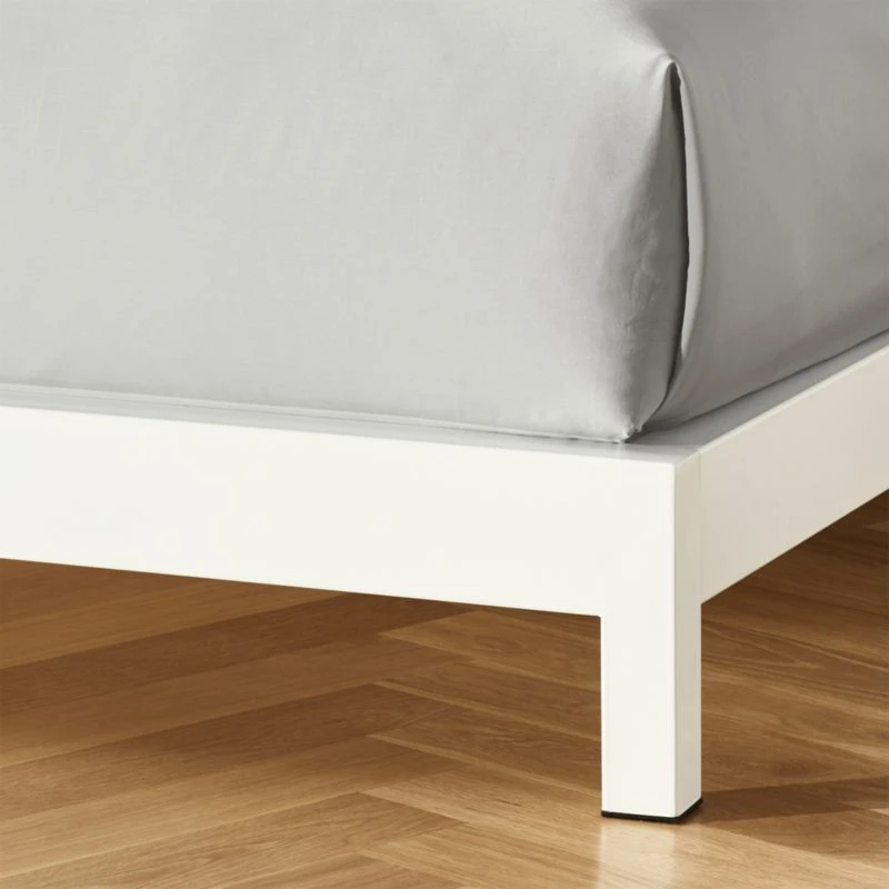Simple White Metal California King Platform Bed 5 Simple White Metal California King Platform Bed - Image 5
