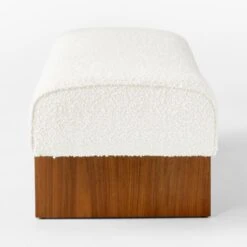 Socca White Boucle Upholstered Bench 55'' -Furniture Sales Store SoccaBoucleBench55inSDSSS23