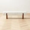 Socca White Boucle Upholstered Bench 55''