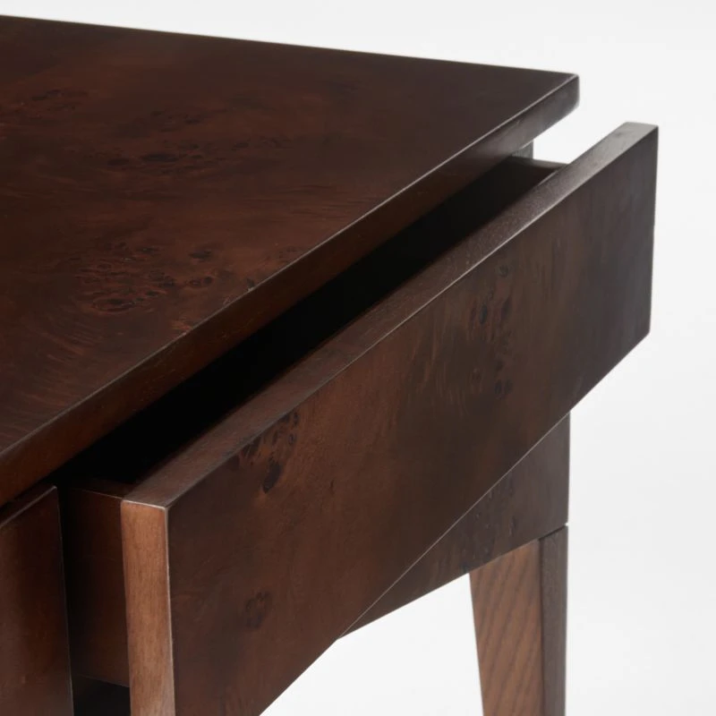 Spillo 2-Drawer Brown Burl Wood Desk 6 Spillo 2-Drawer Brown Burl Wood Desk - Image 6