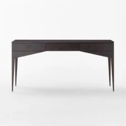 Spillo 2-Drawer Black Burl Wood Desk -Furniture Sales Store SpilloBurlWoodDeskSOSSF22