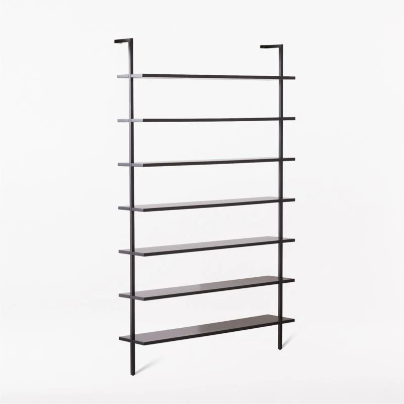 Stairway Wide Black Metal Wall Mount Bookshelf 96'' 4 Stairway Wide Black Metal Wall Mount Bookshelf 96'' - Image 4