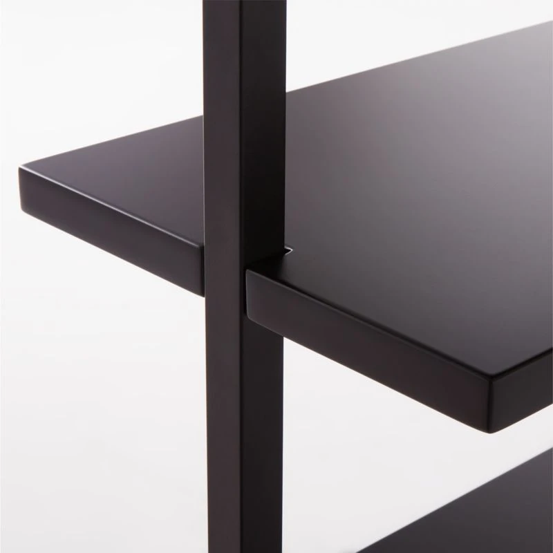 Stairway Wide Black Metal Wall Mount Bookshelf 96'' 6 Stairway Wide Black Metal Wall Mount Bookshelf 96'' - Image 6