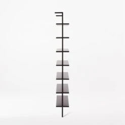 Stairway Wide Black Metal Wall Mount Bookshelf 96'' 10 Stairway Wide Black Metal Wall Mount Bookshelf 96'' -Furniture Sales Store Stairway96inWdShelvesBlkSDSSF21