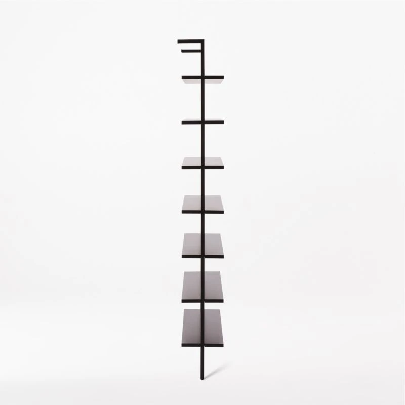 Stairway Wide Black Metal Wall Mount Bookshelf 96'' 5 Stairway Wide Black Metal Wall Mount Bookshelf 96'' - Image 5