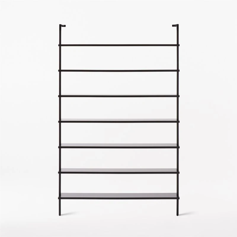 Stairway Wide Black Metal Wall Mount Bookshelf 96'' 3 Stairway Wide Black Metal Wall Mount Bookshelf 96'' - Image 3