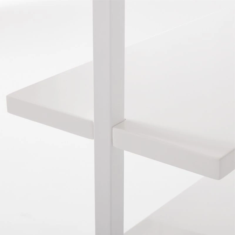 Stairway Wide White Metal Wall Mount Bookshelf 96'' 6 Stairway Wide White Metal Wall Mount Bookshelf 96'' - Image 6