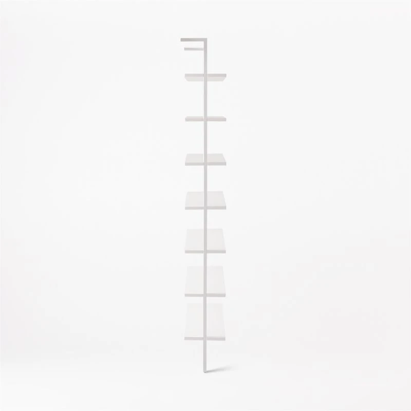 Stairway Wide White Metal Wall Mount Bookshelf 96'' 5 Stairway Wide White Metal Wall Mount Bookshelf 96'' - Image 5