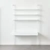 Stairway 2-Drawer White Wall Mount Desk With Shelves 96''
