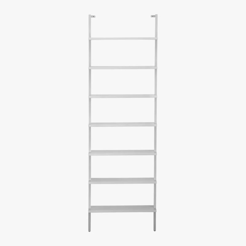 Stairway White Wall-Mounted Bookcase - 96" Height 6 Stairway White Wall-Mounted Bookcase - 96" Height - Image 6