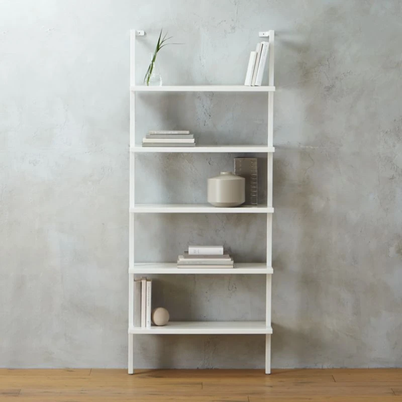 Stairway White Metal Wall Mount Bookshelf 72.5'' 2 Stairway White Metal Wall Mount Bookshelf 72.5'' - Image 2