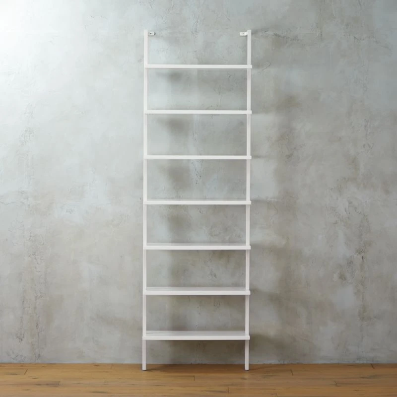 Stairway White Wall-Mounted Bookcase - 96" Height 1 Stairway White Wall-Mounted Bookcase - 96" Height