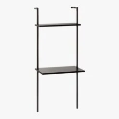Stairway Black Wall Mount Desk With Shelf 72.5'' 8 Stairway Black Wall Mount Desk With Shelf 72.5'' -Furniture Sales Store StairwayDeskBlackShort3QFS18