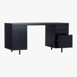 Stairway 6-Drawer Black Wood Desk 9 Stairway 6-Drawer Black Wood Desk -Furniture Sales Store StairwayModDskW2DrwrBkAV3QS20