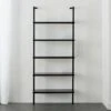 Stairway Black Wall-Mounted Bookcase - 72.5" Height