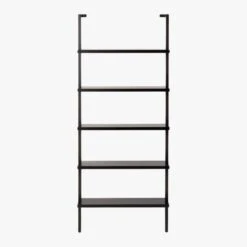 Stairway Black Wall-Mounted Bookcase - 72.5" Height -Furniture Sales Store StairwayShortBookshelfBlkS18