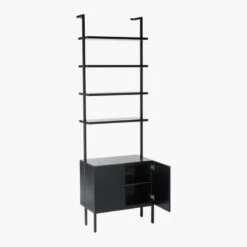 Stairway Black Cabinet - 96" Height 11 Stairway Black Cabinet - 96" Height -Furniture Sales Store StairwayTallBlkCabinet3QAVS19