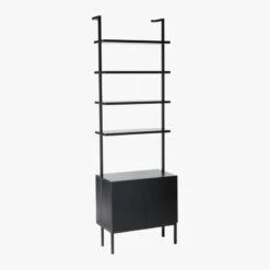 Stairway Black Cabinet - 96" Height 10 Stairway Black Cabinet - 96" Height -Furniture Sales Store StairwayTallBlkCabinet3QS19